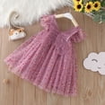 thumbnail image 2 of Otqutp Toddler Birthday Sundress Kids Girls Fly Sleeve Butterfly Dot Prints Tulle Dress Dance Party Princess Dresses Clothes, 2 of 9