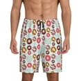 thumbnail image 1 of Balery Colorful Donuts Pantalones cortos de pijama de punto de algodón para hombre con cinturilla y bolsillos-X-Large, 1 of 6