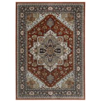 Oriental Weavers Aberdeen Area Rug - 1144R - 3'3" x 5' - in Red/ Blue - Vintage Inspired, Stain Resistant, Family and Pet Friendly , Entrway, Bedroom Rug