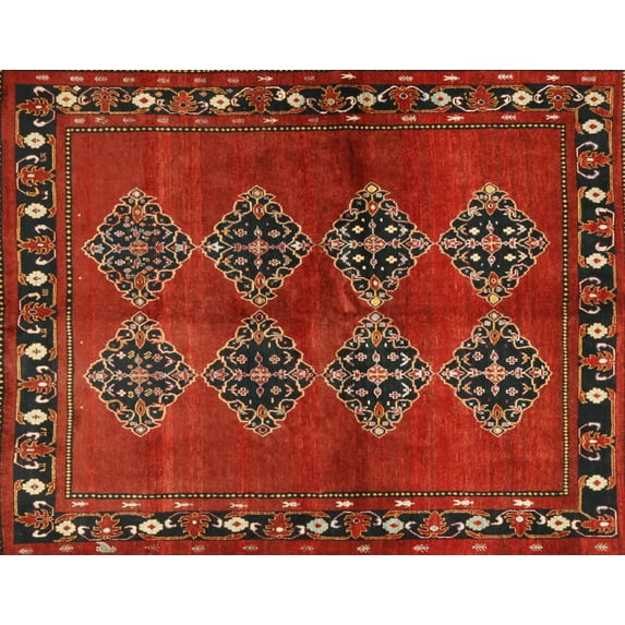 Ahgly Company Indoor Rectangle Contemporary Sienna Brown Abstract Area Rugs, 2' x 4'