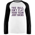 thumbnail image 1 of Deflategate Your Team Sucks Mens Long Sleeve Raglan T Shirt White-Black LG, 1 of 1