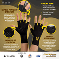 CopperJoint Arthritis Compression Gloves Unisex, Pain Relief, Black