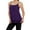 1-1pc,Purple, variant on COMFREE Plus Size Camisole for Women with Built in Shelf Bra Pleated Tank Top Adjustable Strap Top