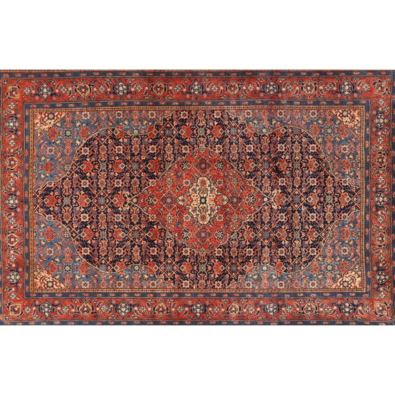 Ahgly Company Indoor Rectangle Traditional Saffron Red Persian Area Rugs, 7' x 10'