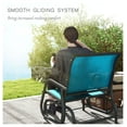 thumbnail image 4 of Outdoor Glider Chairs 2-Piece Set, Steel Patio Swing Chair with Curved Armrests for Porch, Garden, Poolside, Balcony - Blue, 4 of 9