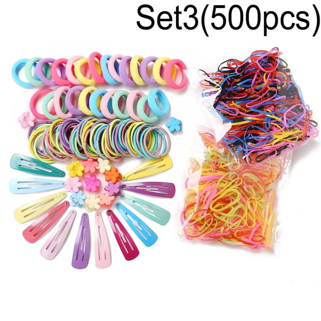 TopLLC Jewelry Sets NEW lovely Girl Elastic Rope Hair Ties Ponytail Hair Clips Hairband Set Dangle Earring