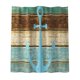 thumbnail image 2 of Cortina de ducha y ganchos para baño, 180x180cm, diseño de ancla de barco/caracola/estrella de mar Multicolor, 2 of 9
