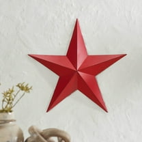 VHC Brands Patriotic Metal Star Distressed 18x18, Independence Day Decor, Decorative Wall Hanging, Rustic Farmhouse Decorations, Barn Red, Black
