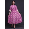 thumbnail image 2 of Bimba Feuilles Femmes Col en V Sans Manches Fente avant Décontracté Maxi Imprimé Robe Bohème-Xxx-Grand, 2 of 5