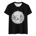 thumbnail image 4 of DHFJKG Disco Party T Shirts For Women Short Sleeve Crewneck Loose Fit Soft Graphic Tee Summer Fashion Outfits Lightweight Trendy Tops, 4 of 5