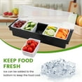 thumbnail image 6 of BEAMNOVA Chilled Condiment Server with Lid, 5 Compartments Ice Chilled Fruit Salad Garnish Dispenser Box Condiment Caddy Containers (2 Pack), 6 of 8