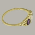 thumbnail image 4 of LBG British Made 18k Yellow Gold Natural Opal & Amethyst Womens Promise Ring - 33 size options - Size 9.5, 4 of 6