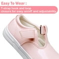 Apakowa Kids Girls Tstrap Mary Jane Flats Dress Shoes for Party School Wedding (Color Pink