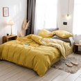 thumbnail image 1 of Lujoso juego de cama de chenilla 100% algodón de 4 piezas - Amarillo, 1 of 8