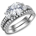 thumbnail image 1 of Women's Stainless Steel High polished CZ Clear 4.80(g) Engagement Ring, 1 of 2