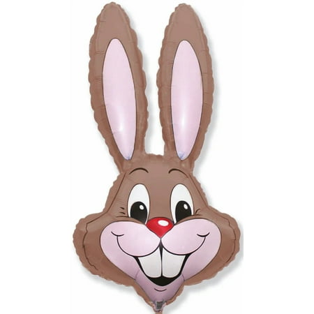 37" Chocolate Brown Rabbit Bunny Head Shaped Easter Basket Gift Stuffing Foil Mylar Balloon