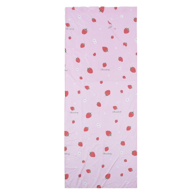 Strawberry Window Curtain Filter Light Pink Shading Curtain Cloth Living Room Bedroom 39x98In