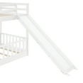 thumbnail image 4 of DreamBuck Floor Bunk Bed with Slide, Twin over Twin Bunk Bed for Teens, Wood Low Bed Frame with Ladder for Teens, White, 4 of 8