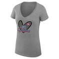 thumbnail image 2 of Women's G-III 4Her by Carl Banks Heather Gray Detroit Pistons Super-Slim Fit Lightweight Leopard Heart V-Neck T-Shirt, 2 of 3