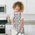 thumbnail image 4 of Gray Christmas Snowman Pattern Kids Aprons for Girls and Boys,Adjustable Neck Strap Toddler Aprons for Kids Cooking Baking, 4 of 7