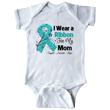 

Inktastic Mom Ovarian Cancer Ribbon Gift Baby Boy or Baby Girl Bodysuit