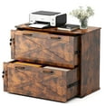 thumbnail image 5 of UBesGoo Farmhouse File Cabinet with 2-Drawer Wood Vertical File Storage Cabinet with Individual Lock and Rustic Metal Handles, Brown, 5 of 11