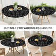 thumbnail image 7 of Math Equations Algebra Symbols Black Pattern Round Fitted Tablecloth with Elastic Edge,Dining Table Cover Waterproof,Outdoor Round Tablecloth for Camping,Dining,Indoor and Outdoor, 7 of 7