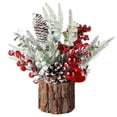 thumbnail image 1 of Mini Arbre de Noël en Pot Décoration de Table avec Pommes de Pin Rouges, 1 of 6