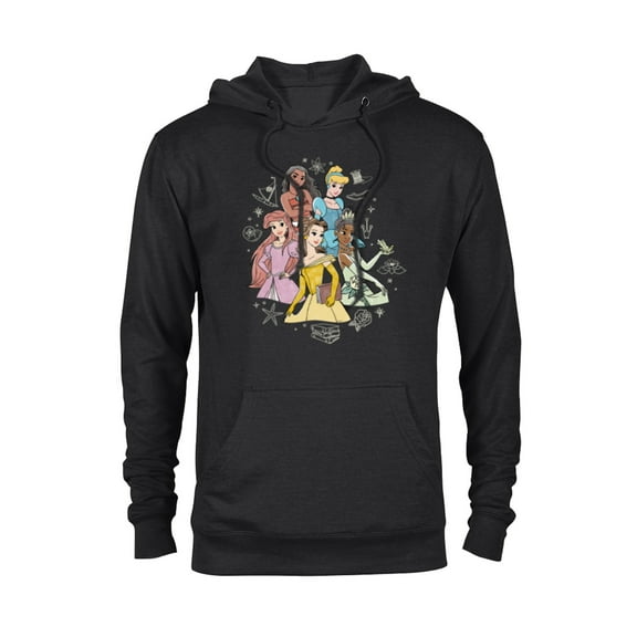 Disney Princess Pencil Sketch - Pullover Hoodie for Adults - Customized-Black