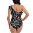 thumbnail image 5 of Sikiie Cool Off-Road Vehicle Print Women One Piece Swimsuits Tummy Control One Shoulder Bathing Suits Ruffle Swimwear, From S to XXL-X-Large, 5 of 6