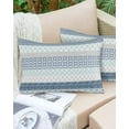 thumbnail image 2 of Outdoor Waterproof Throw Pillow Covers Set of 2 Blue Boho Stripe Tribal Vingtage Lumbar Pillowcases 20x12 Inches Bohemian Style Decorative Pillows Cushion Case Patio Pillows for Couch Bed Garden, 2 of 10