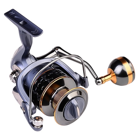 LAZIOEGR DR5000 Spinning Reel Ambidextrous Fishing Reel with Full Metal Spool Left Right Interchangeable Handle Smooth Baitcasting Fishing Tackle for Freshwater and Saltwater