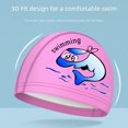 thumbnail image 2 of Gorro de baño para niños y niñas, impermeable, profesional, de PU, con estampado de dibujos animados, para bebés, 2 of 4