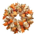 thumbnail image 2 of PPKVUFD Fall Decorations for Home - Fall Decor - 18 Inch Autumn Fairytale Pumpkin Foliage Maple Leaf Rose Wreath for Thanksgiving Halloween Farmhouse Harvest Front Door Outdoor Indoor Window Wall, 2 of 5