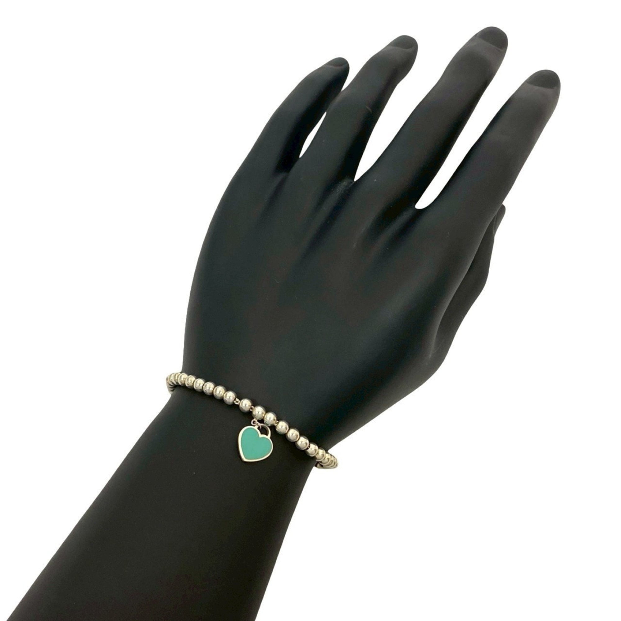 Pre-Owned TIFFANY & Co. Tiffany Blue Heart Tag Bracelet in 925 Sterling Silver, 27375 (Good)