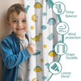 thumbnail image 3 of Blackout Kids Curtains,White Cartoon Dinosaurs UFOs Stars Pattern Childrens Insulated Curtains Set Of 2,Bedroom Essentials,Toddler Room Decor 42"x84", 3 of 5