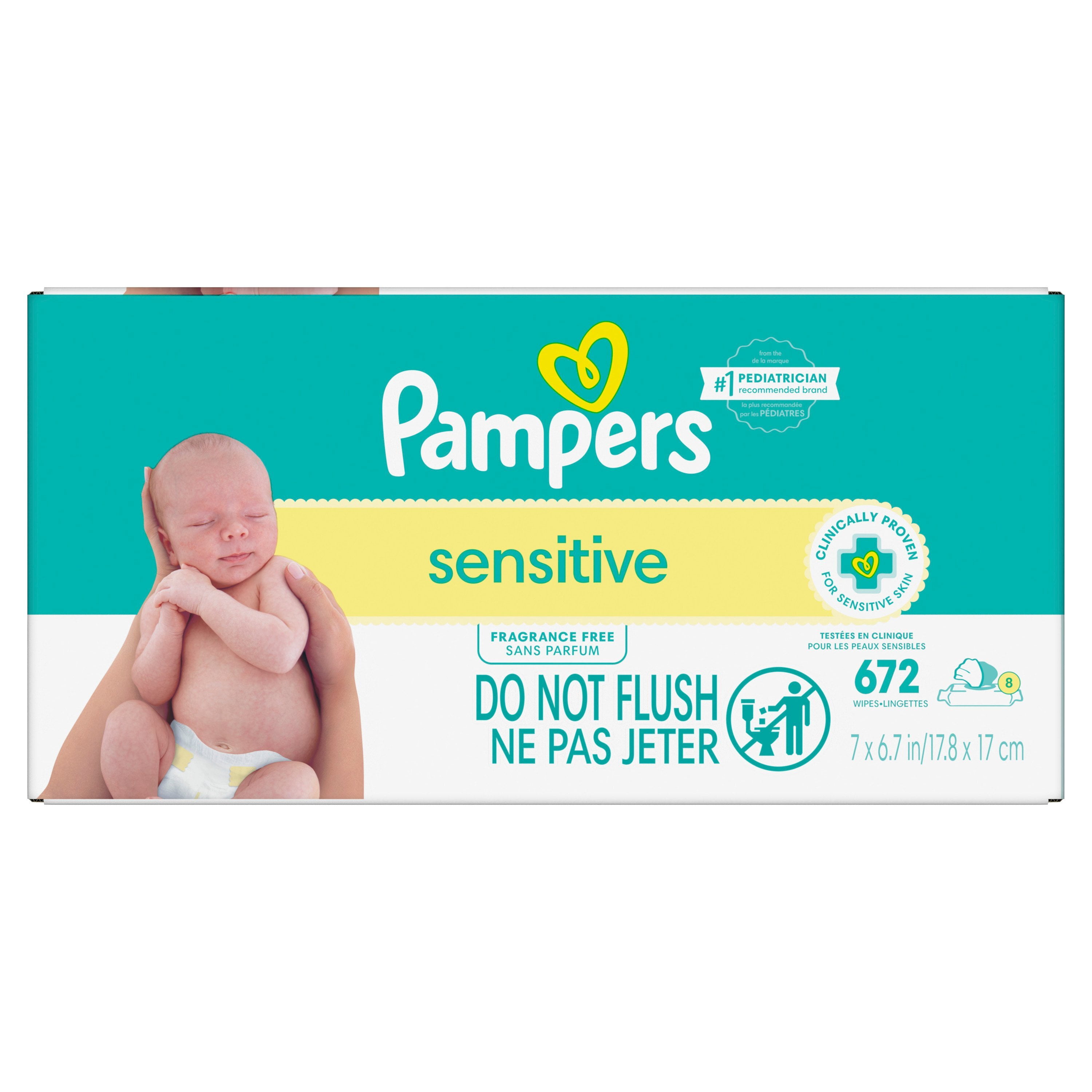 Pampers Sensitive Baby Wipes 8-Pack 672 Wipes (Select for More Options)