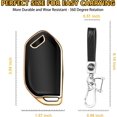 thumbnail image 5 of Key Fob Cover Compatible with Kia Telluride Sorento K4 K5 GT-LINE 2023-2026 5 Button Leather TPU Full Protection Keychain Case Holder Protector,Gold/Black, 5 of 6