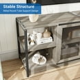 thumbnail image 3 of M optimized Farmhouse TV Stand for 75/80 Inch TVs, Industrial Entertainment Center with Double Mesh Doors and Storage Cabinet, Rustic Media Console Table for Living Room, Grey, 3 of 9
