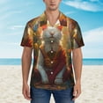 thumbnail image 2 of Susaid Sunshine Flower Meditating Cat Print Short Sleeve Shirts Button Down Casual Shirts Summer Beach Aloha Button Down Short Sleeve for Men ,Large, 2 of 7