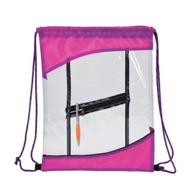 The Clarity Clear Drawstring Bag - Pink