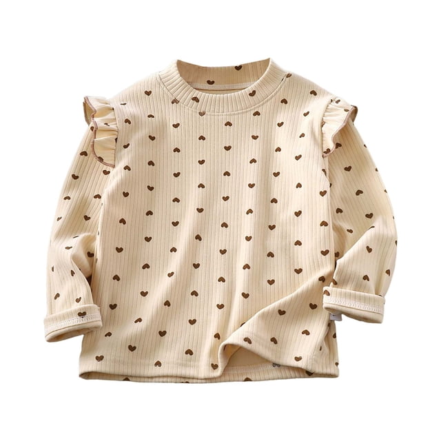 PEASKJP Longues Chemises pour Filles, Manches - Col Rond, Coton Super Doux, Blanc 8-9 Ans