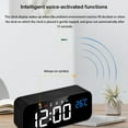 thumbnail image 2 of Reloj despertador electrónico Digital LED Billuyoard Control de voz recargable blanco, 2 of 6
