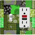 thumbnail image 1 of Metal Light Switch Plate Cover Safari African Tribal Art Pattern Neon Green SFR012, 1 of 13