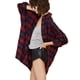 thumbnail image 2 of Las nuevas mujeres del otoño de gran tamaño de la tela escocesa camisa de tartán botones de bolsillo MABOTO Rojo/XL, 2 of 7