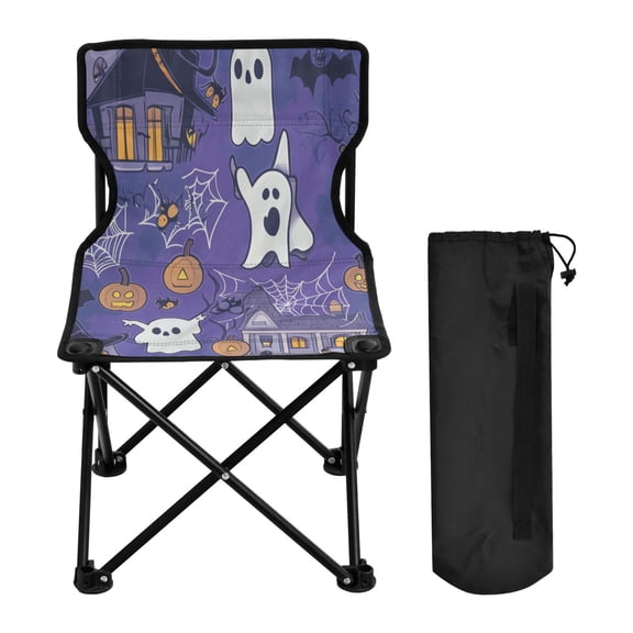 600D Oxford Camping Chair Portable Foldable Chair Supports 220 lbs for Picnic, Fishing, Backpacking Halloween-themed Style