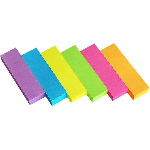 y 30 Pads 0.5x1.8 Sticky Notes Flags Tabs Page Markers 6 Bright Color Sticky Index Tabs Page Flags 80 Sheet/Pad