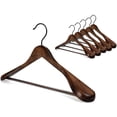 thumbnail image 1 of Juego de 6 unidades de Wooden Hangers TOPIA HANGER para abrigo y traje, color negro, 1 of 6