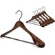 thumbnail image 1 of Juego de 6 unidades de Wooden Hangers TOPIA HANGER para abrigo y traje, color negro, 1 of 6