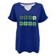 thumbnail image 4 of Puntoco Rebajas de blusas cortas para mujer Blusa informal de moda con cuello en V y mangas cortas con estampado del Día de San Pablo para mujer, 4 of 4